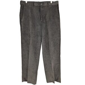 Linea Naturale Dress Pants Men 33 Brown Fine Wale Corduroy Straight Leg Heritage